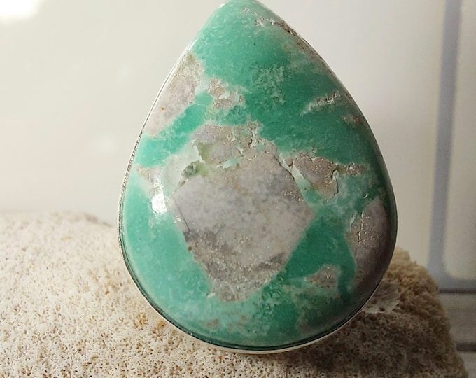 Variscite Ring, Variscite Sterling Silver Ring, Handmade Ring Size 6, Gift for Her, GV