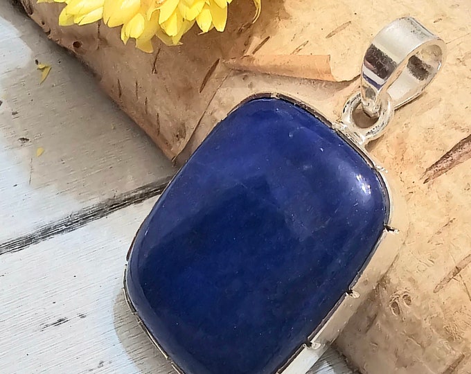 Lapis Lazuli Pendant, Lapis Sterling Silver Pendant, Handmade Pendant, Gift for Her, Statement Pendant, FV14