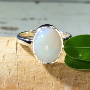 Ethiopian Opal Ring, Ethiopian Opal Sterling Silver Ring, Multi Color Opal Ring, Statement Ring, Handmade Ring, Gift for Her, FJ Size 8