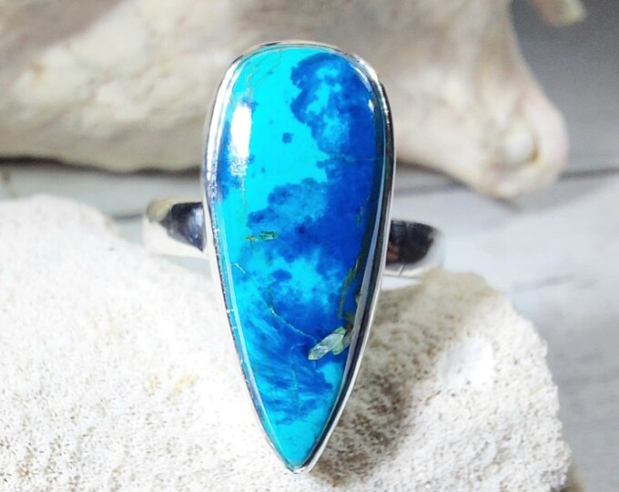 Natural Premium Grade Mesmerizing Shattuckite Handmade .925 Sterling Silver Ring Size 6 3/4 GL