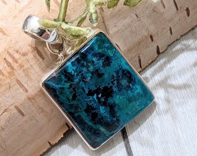 Shattuckite Pendant, Shattuckite Sterling Silver Pendant, Handmade Shattuckite Pendant, Statement Pendant, AAA Grade Shattuckite, HS09, Gift