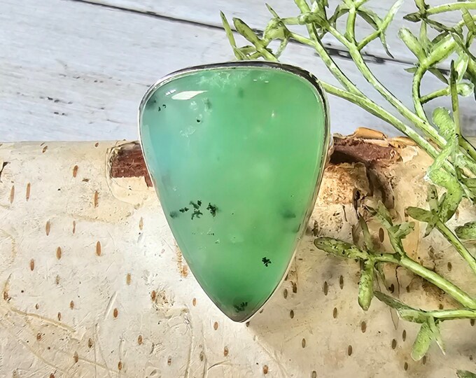 Aquaprase Ring, Aqua Chalcedony Sterling Silver Ring, Aquaprase Sterling Silver Ring, Handmade Ring Size 10, Gift for Her, GK