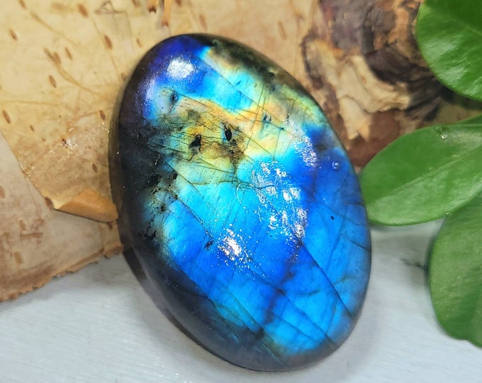 Labradorite Oval Cabochon, Labradorite Cabochon, 60ct,  Wire Wrapping, Weaving or Pendant, Collector DE08