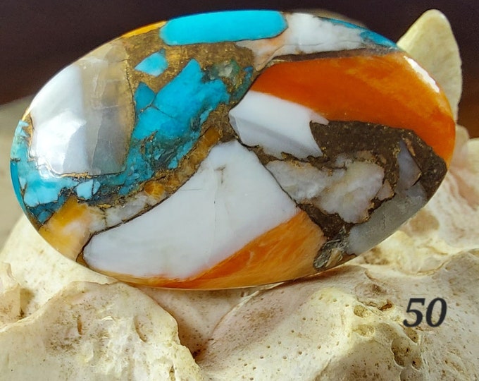 Spiny Oyster Turquoise Cabochon, Spiny Oyster Turquoise, Oval Shaped GA50