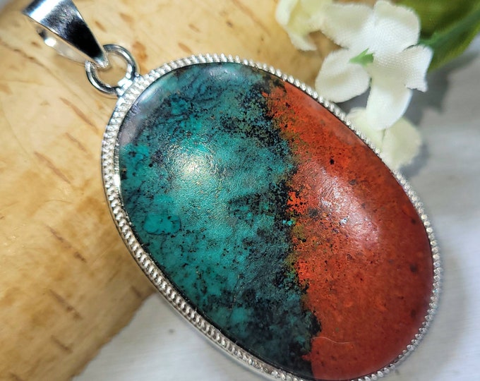Sonora Jasper Pendant, Sunset Jasper Sterling Silver Pendant, Handmade Sonora Jasper Pendant, Gift for Her, Statement Pendant DK