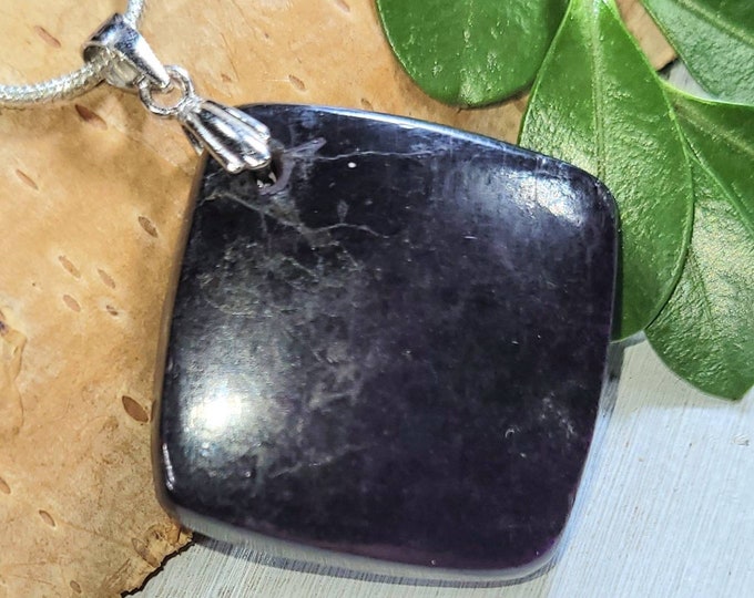 Purpurite Pendant, Purpurite Sterling Silver Pendant, Handmade Purpurite Pendant, Statement Pendant, Gift for Her,  FN16