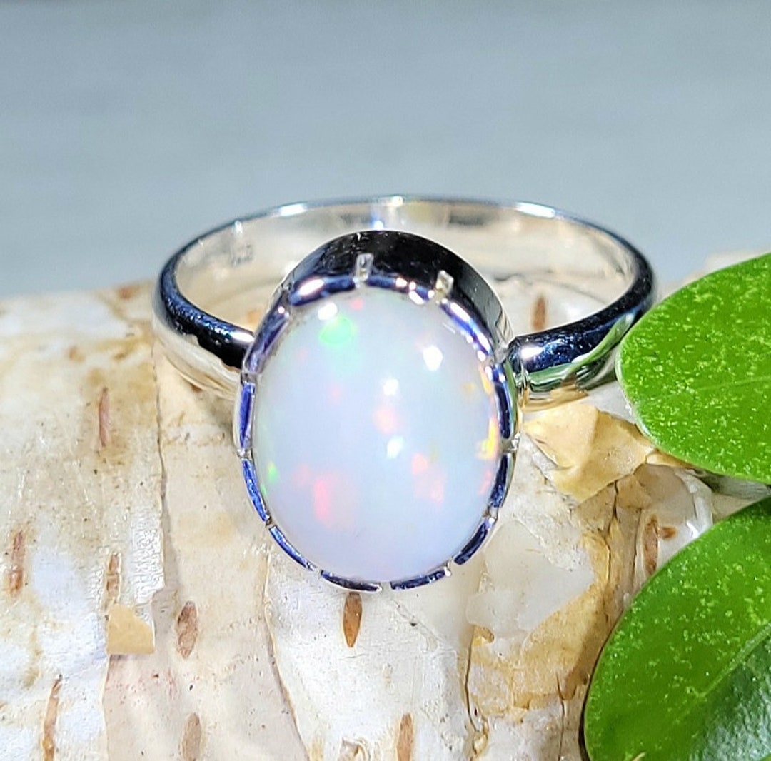 天然マルチカラーエチオピアンオパール .925 スターリングシルバー