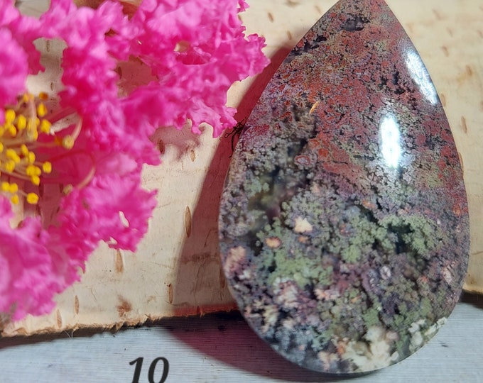 Moss Agate Cabochon, Scenic Moss Agate cabochon, Moss Agate Cabs, Moss Agate Scenic Cabochons, Green and Brown Moss Agate Cabochons GA10