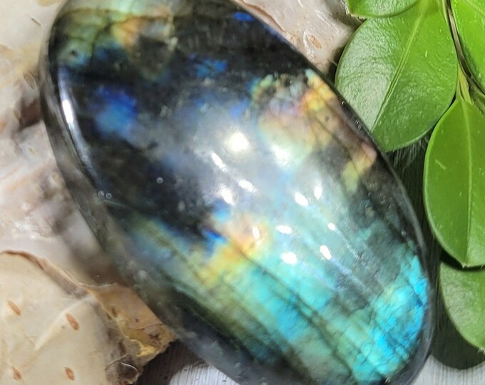 Natural Multi-Flash Labradorite Oval Cabochon 90ct 18 Grams 46mm x 26mm Wire Wrapping, Weaving or Pendant, Collector LE03