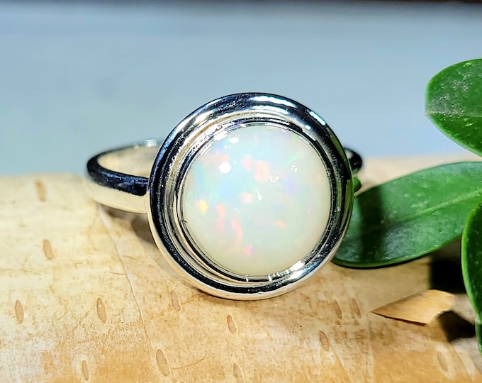 Ethiopian Opal Ring, Ethiopian Opal Sterling Silver Ring, Multi Color Opal Ring, Statement Ring, Handmade Ring, Gift for Her, DS Size 7.5