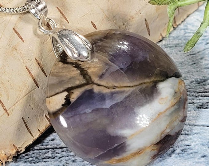 Common Opalized Agate Pendant, Common Opalized Agate Sterling Silver Pendant, Handmade Pendant, Statement Pendant, Gift for Her, JA10
