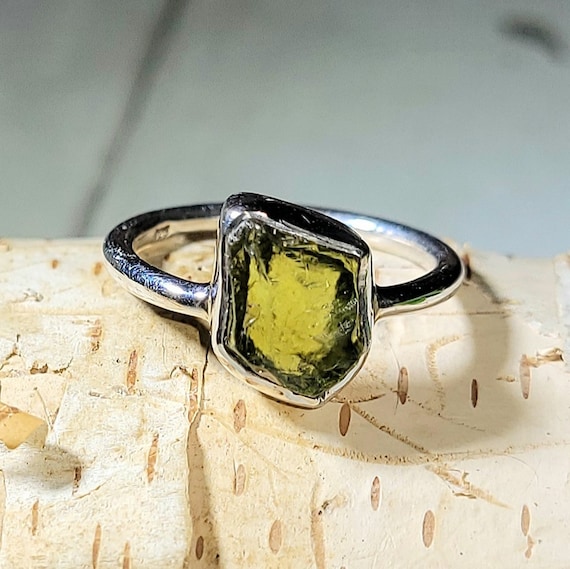 Natural Premium Rough Cut Green Peridot Handmade .925