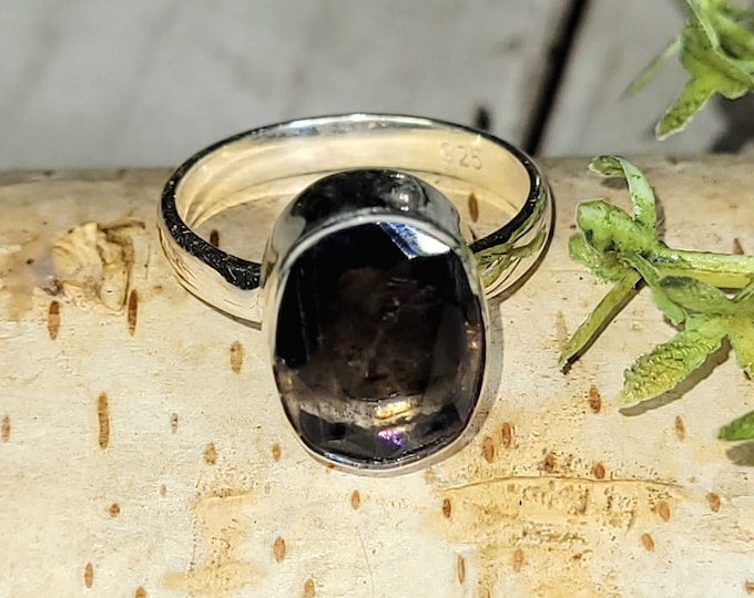 Iolite Ring, Iolite Sterling Silver Ring Size 6, Handmade Iolite Sterling Silver Ring, Statement Iolite Ring, Gift for Her, HE