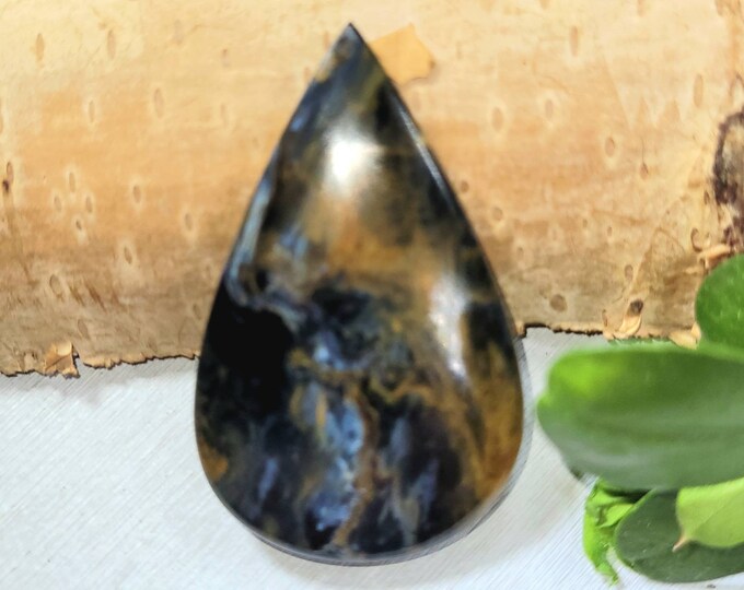 Pietersite Pear Cabochon, High Quality Pietersite Pear Cabochon, 31.50ct, Wire Wrapping, Weaving, Pendant, Gift for Her, FA22