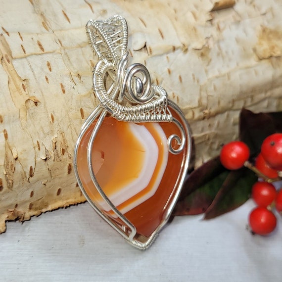 Sterling silver outlet carnelian pendant