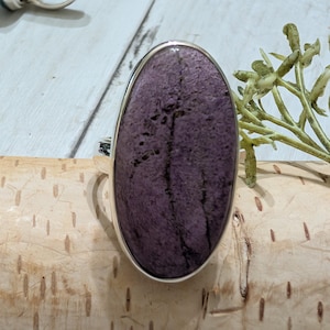 Charoite Ring, Sterling Silver Charoite Ring Size 7, Handmade Charoite Ring, Charoite Statement Ring, Gift for Her, AAA Charoite Ring, HS