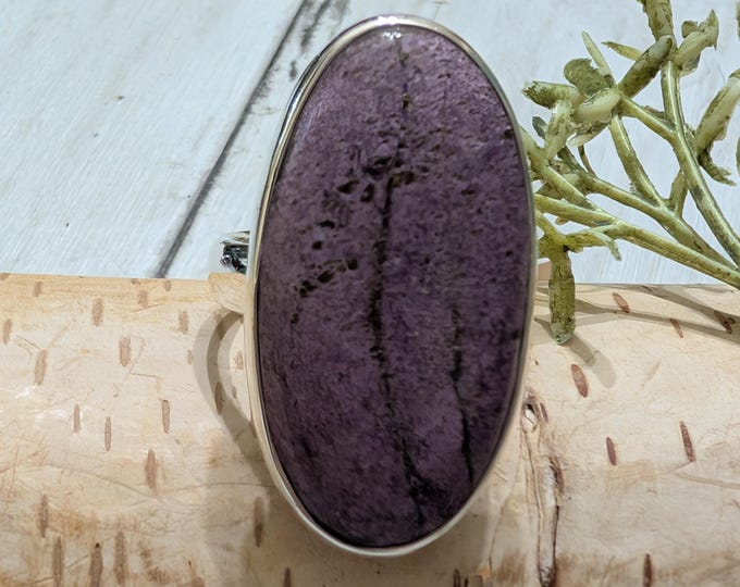 Charoite Ring, Sterling Silver Charoite Ring Size 7, Handmade Charoite Ring, Charoite Statement Ring, Gift for Her, AAA Charoite Ring, HS