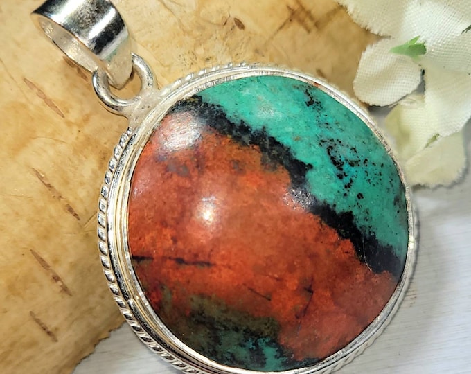 Sonora Jasper Pendant, Sunset Jasper Sterling Silver Pendant, Handmade Sonora Jasper Pendant, Gift for Her, Statement Pendant DK