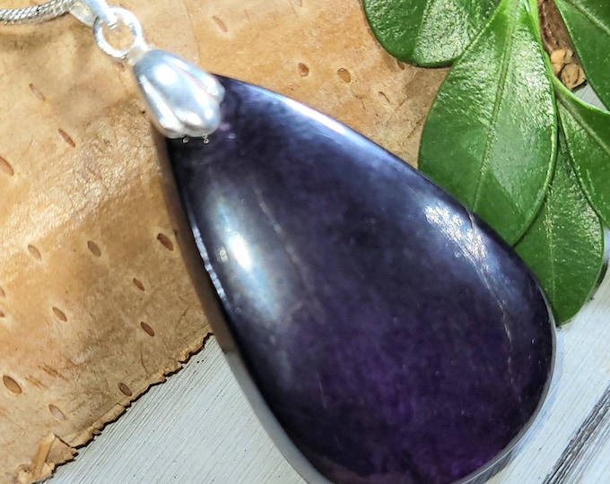 Purpurite Pendant, Purpurite Sterling Silver Pendant, Handmade Purpurite Pendant, Statement Pendant, Gift for Her,  FN11