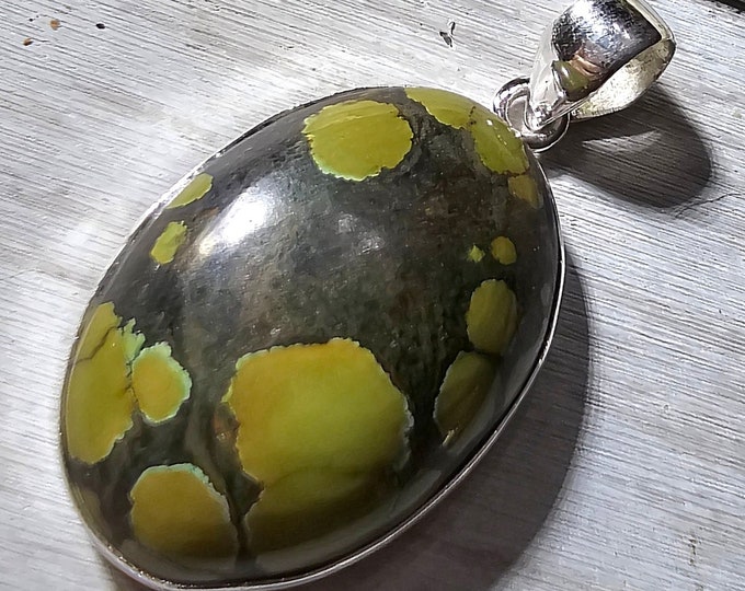 Tibetan Turquoise .925 Sterling Silver Pendant, Turquoise Pendant, Statement Pendant, Handmade Pendant, Boho Turquoise Pendant, GK03