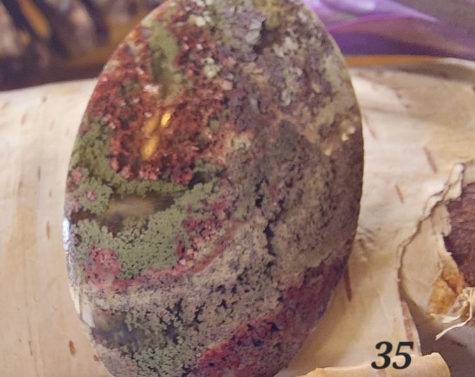Moss Agate Cabochon, Scenic Moss Agate cabochon, Moss Agate Cabs, Moss Agate Scenic Cabochons, Green and Brown Moss Agate Cabochons GA35
