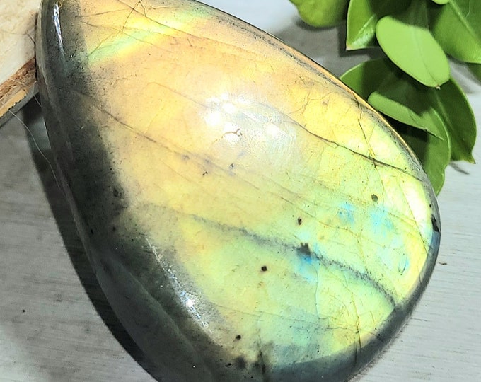 Natural Multi-Color Labradorite Pear Cabochon 95ct 46mm x 33mm Wire Wrapping, Weaving, Pendant Bolo Tying LC17