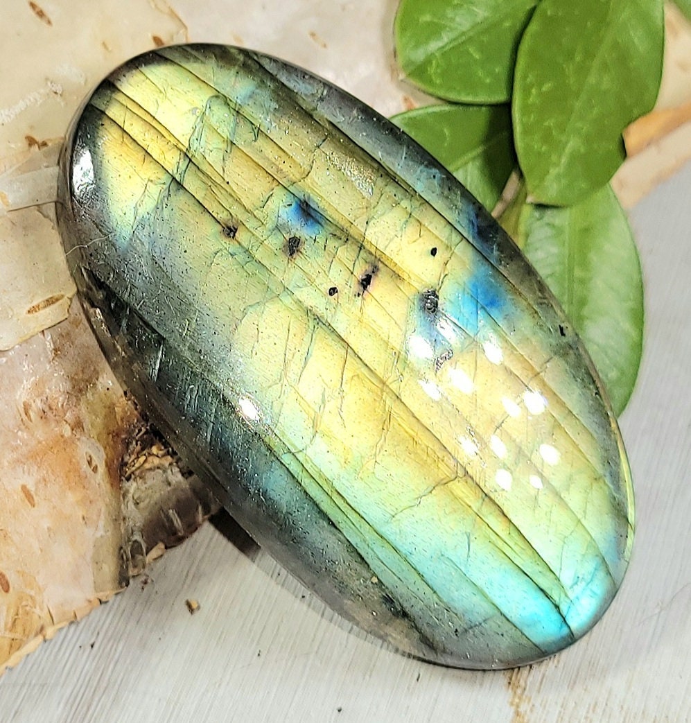 Natural Top Grade Multi-Flash Labradorite Oval Cabochon 40ct 8 Grams