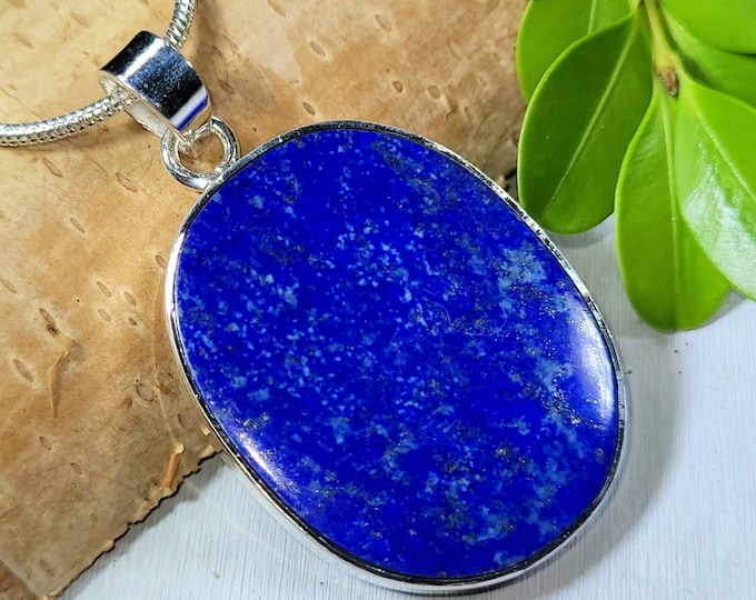 Lapis Lazuli Pendant, Lapis Lazuli Sterling Silver Pendant, Handmade  Lapis Pendant, Gift for Her, Statement Pendant FF30