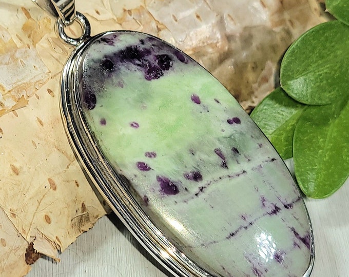 Natural Rare AAA High Grade Kammererite .925 Sterling Silver Pendant 2 1/4" x 1" 14 Grams EX03