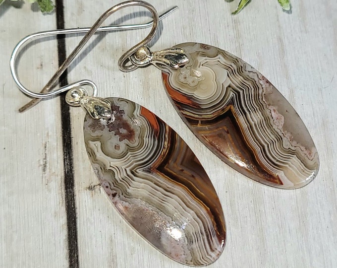 Crazy Lace Agate Earrings, Crazy Lace Agate Sterling Silver Earrings, Handmade Agate Earrings, Statement Earrings, Gift for Her, GS50