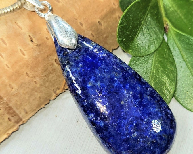 Lapis Lazuli Pendant, Lapis Lazuli Sterling Silver Pendant, Handmade Lapis Lazuli Pendant, Gift for Her, Statement Pendant FW11