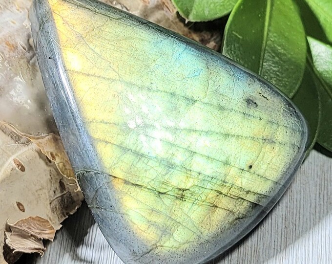 Natural Top Grade Multi-Flash Labradorite Pear Cabochon 55ct 11 Grams 35mm x 25mm Wire Wrapping, Weaving or Pendant, Collector LE06