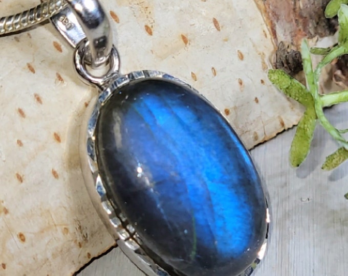 Labradorite Pendant, Blue Labradorite Sterling Silver Pendant, Handmade  Labradorite Pendant, Gift for Her, Statement Pendant HD31