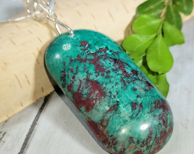 Natural Huge Premium Mexico Sonora Jasper Oval Cabochon 150ct .925 Sterling Silver Pendant CL13 Solid Sterling Silver Designer Bail
