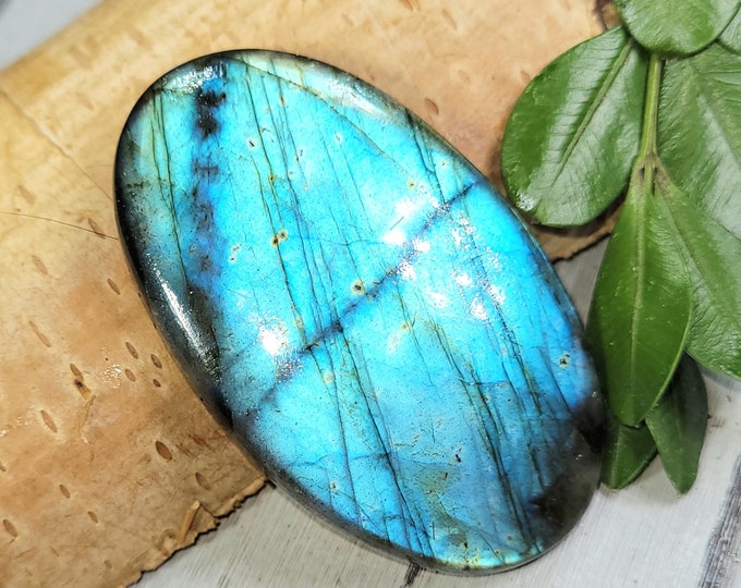 Blue Flash Labradorite Cabochon, Labradorite Oval Cabochon 74ct, Labradorite Cabochon,  Wire Wrapping, Weaving, Pendant, Collector FN21