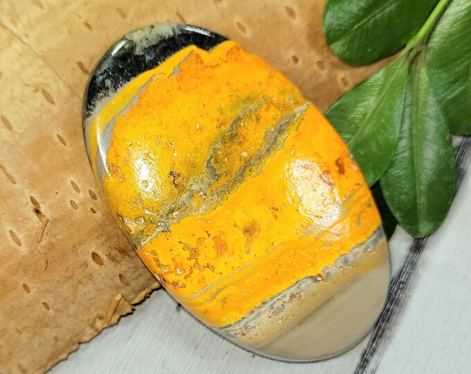 Bumblebee Jasper Cabochon, Eclipse Jasper Cabochon, Oval Jasper Cabochon, Wire Wrapping, Weaving, Use for Pendant, FN19