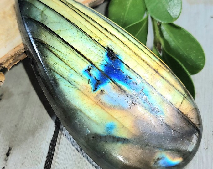 Natural High Grade Labradorite Pear Cabochon 130ct 26 Grams 64mm x 30mm Wire Wrapping, Weaving or Pendant, Collector LD05
