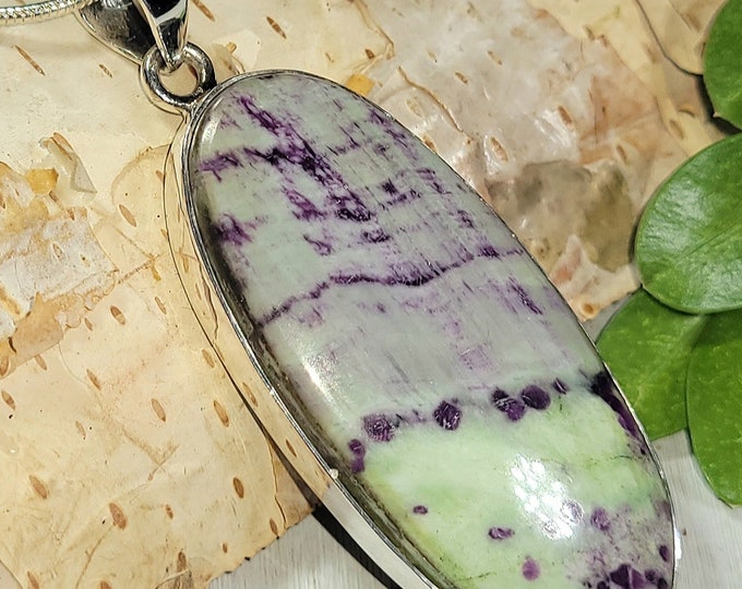 Natural Rare AAA Grade Quality Kammererite .925 Sterling Silver Pendant 2 1/4" x 7/8" 13 Grams EX04