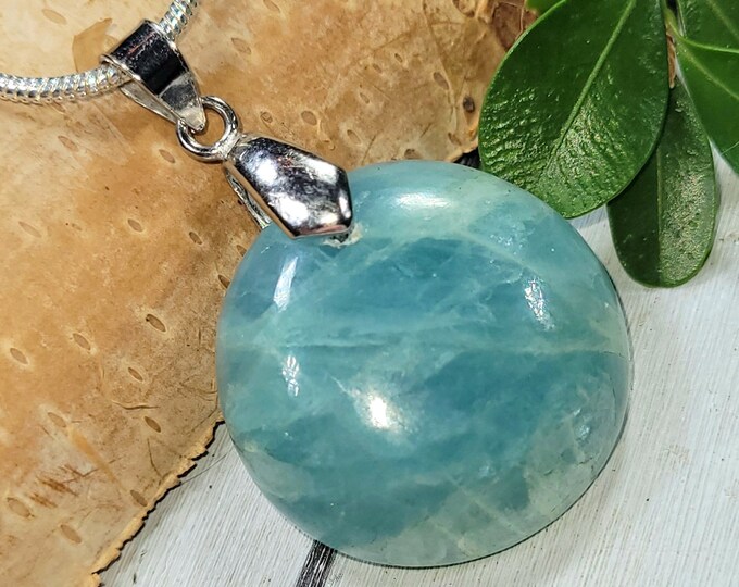 Aquamarine Pendant, Aquamarine Sterling Silver Pendant, Oval Aquamarine Pendant, Statement Pendant, Gift for Her, Handmade Pendant DR31