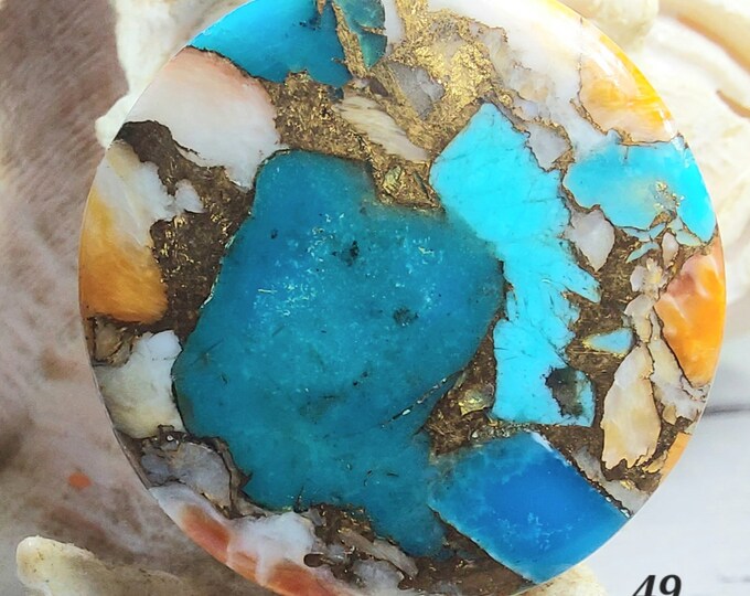 Spiny Oyster Turquoise Cabochon, Spiny Oyster Turquoise, Round GA49