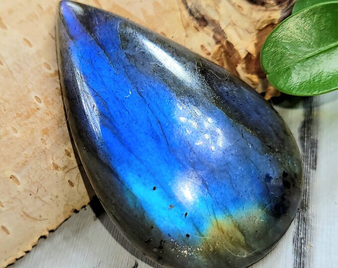 Blue Flash Labradorite Cabochon,Labradorite Pear Cabochon 60ct, Labradorite Cabochon,  Wire Wrapping, Weaving, Pendant, Collector DM12