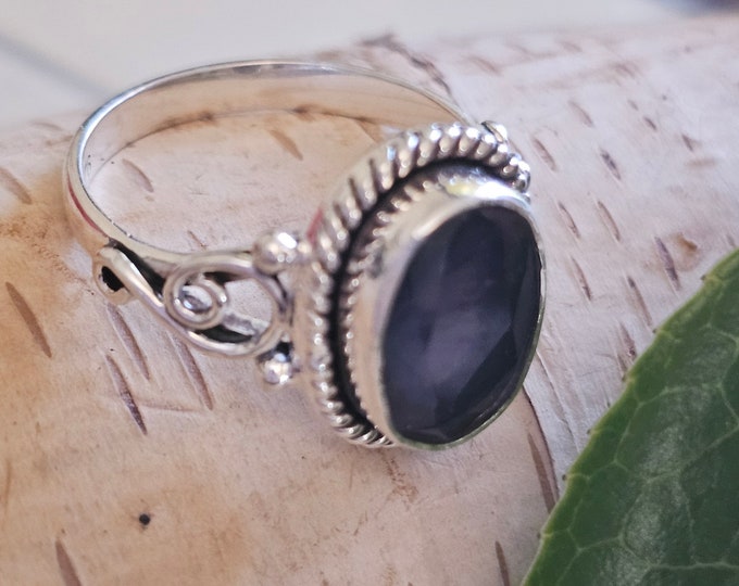 Iolite Ring, Iolite Sterling Silver Ring, Handmade Iolite Sterling Silver Ring Size 9.5, Statement Iolite Ring, Gift for Her, HF