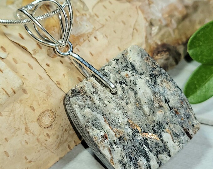 Natural AAA Rare Astrophyllite Druzy Square Cabochon .925 Sterling Silver Pendant 1 7/8" x 1" EC22 Sterling Silver Heavy Duty Designer Bail
