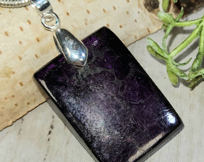 Purpurite Pendant, Purpurite Sterling Silver Pendant, Handmade Purpurite Pendant, Statement Pendant, Gift for Her, HD28, Premium Purpurite