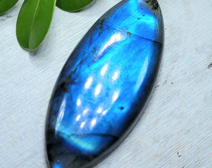 Natural Premium Grade Multi Flash Labradorite Oval Cabochon 43.50ct 1 Stone Wire Wrapping, Weaving, Pendant or Ring BA11