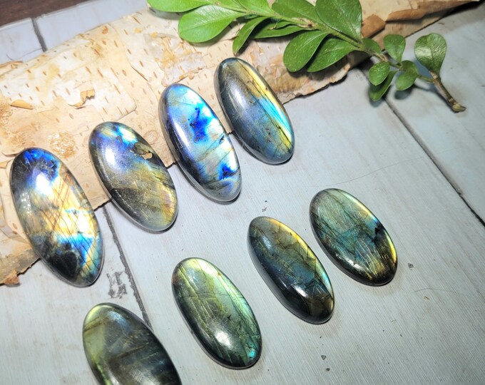 Natural labradorite Cabochans Several to pick from. Mixed shapes and sizes. Your choice.  LF01