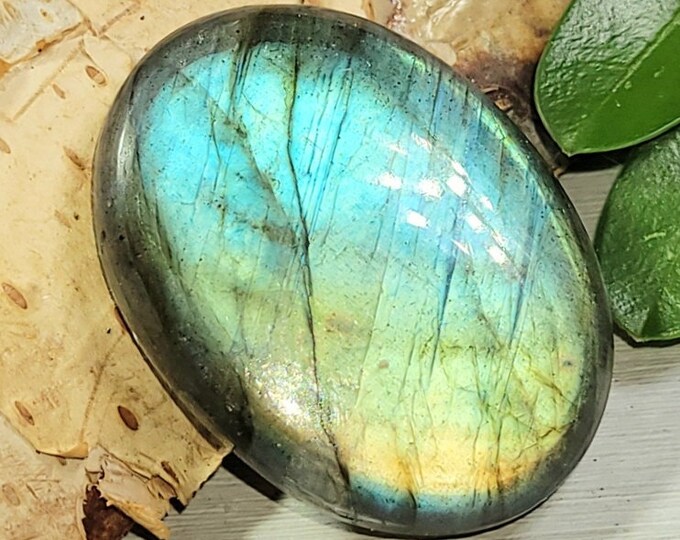 Natural Top Grade Multi-Flash Labradorite Oval Cabochon 35ct 7 Grams 28mm x 20mm Wire Wrapping, Weaving or Pendant, Collector AF08