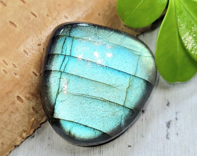 Natural Premium Grade Multi Flash Labradorite Pear Shaped Cabochons 46.50ct 1 Stone Wire Wrapping, Weaving, Pendant or Ring FP29