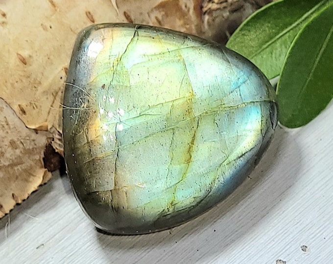 Natural Multi Flash Labradorite Pear Cabochon 35ct 7 Grams 24mm x 24mm Wire Wrapping, Weaving or Pendant, Ring or Collector AJ38