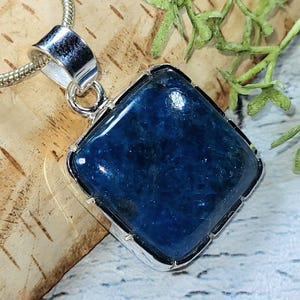 Blue Apatite Pendant, .925 Sterling Silver Apatite Pendant, Silver Apatite Pendant, Gift for her, Statement pendant HW06